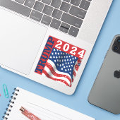 Trump 2024 Präsidentschaftswahl - Amerikanische Fl Aufkleber (Laptop mit iPhone)