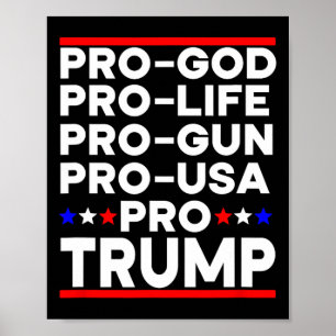 Trump 2024 Pro Waffe Pro Leben Pro Gott Pro USA Re Poster