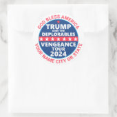 Trump 2024: Rache Tour deplorables Political Runder Aufkleber (Tasche)
