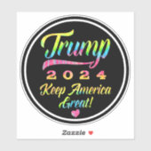 Trump 2024 Rainbow-Gefärbte Krawatte Behalte Ameri Aufkleber (Blatt)
