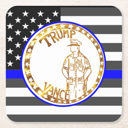 TRUMP 2024 RECHTECKIGER PAPPUNTERSETZER (Vorderseite)