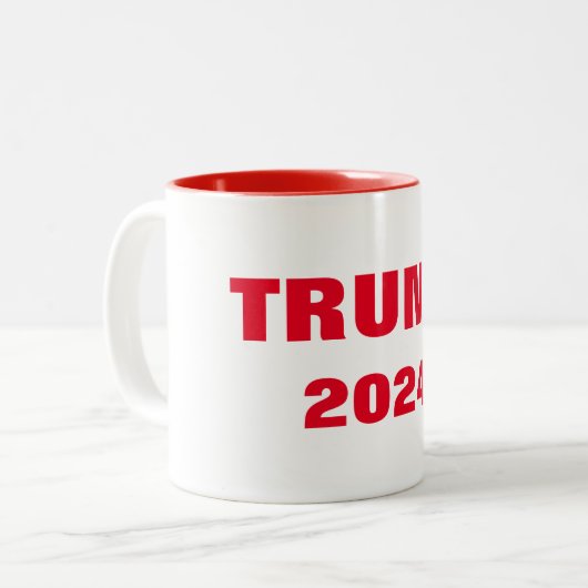 Trump 2024 Red White Cool Custom Gift Party Favor Zweifarbige Tasse (Vorderseite Links)