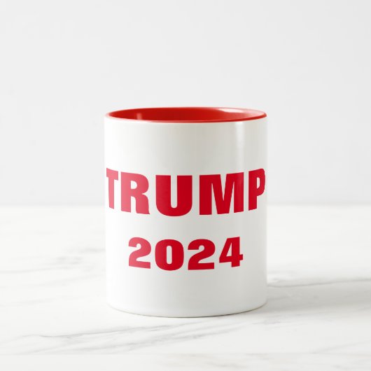 Trump 2024 Red White Cool Custom Gift Party Favor Zweifarbige Tasse (Mittel)