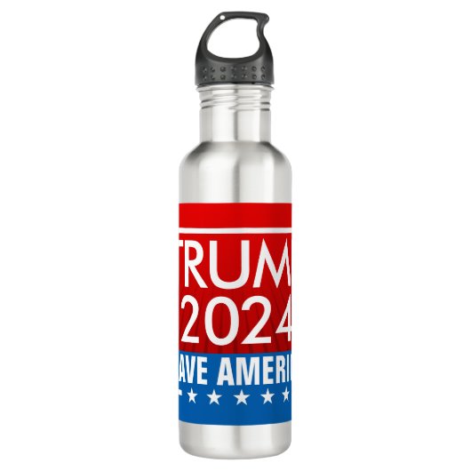 Trump 2024 Rette America Graphic Edelstahlflasche (Vorderseite)