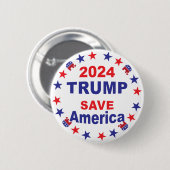 TRUMP 2024 RETTE AMERIKA BUTTON (Vorne & Hinten)
