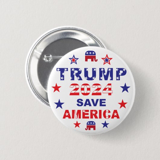 TRUMP 2024 RETTE AMERIKA BUTTON (Vorne & Hinten)