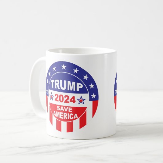 TRUMP 2024 RETTE AMERIKA KAFFEETASSE (Vorderseite Links)