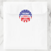 TRUMP 2024 RETTE AMERIKA RUNDER AUFKLEBER (Tasche)
