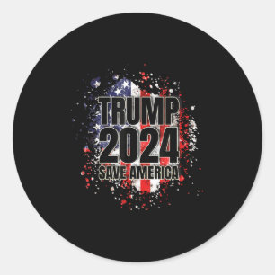 Trump, 2024 Rettete Amerika Trump, 2024 Runder Aufkleber