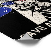 Trump 2024 Rettete Amerika wieder amerikanische Fl Poster (Ecke)