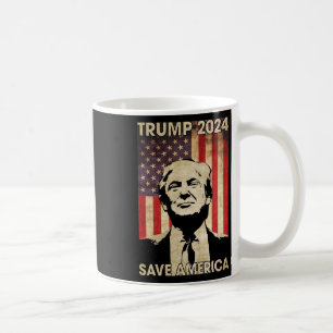 Trump 2024 Rettete die amerikanische Flag-Wahl Gif Kaffeetasse