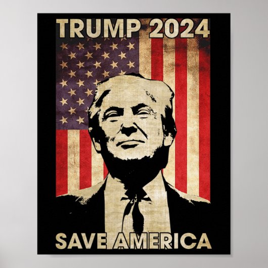 Trump 2024 Rettete die amerikanische Flag-Wahl Gif Poster (Vorne)
