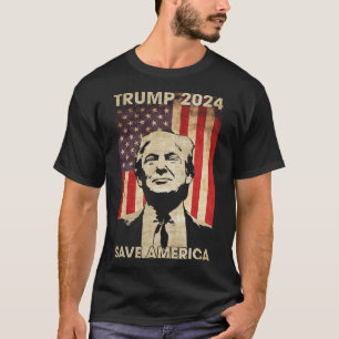 Trump 2024 Rettete die amerikanische Flag-Wahl Gif T-Shirt