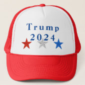 Trump 2024 - Rote, Weiße und Blaue Baseballkappe Truckerkappe (Vorderseite)