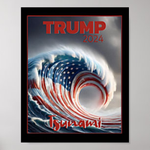 Trump 2024 Rote Welle Tsunami USA-Wahl Abstimmung Poster