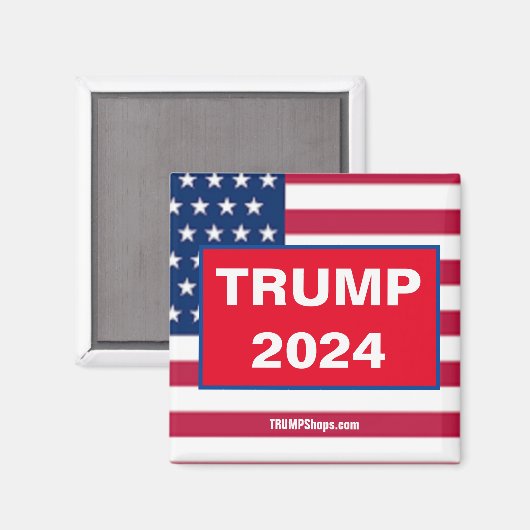 TRUMP 2024 roter Magnet (Vorderseite/Rückseite)