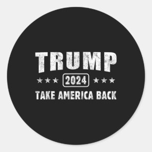 Trump 2024 rückt Amerika 4. Juli Männer Frauen zur Runder Aufkleber