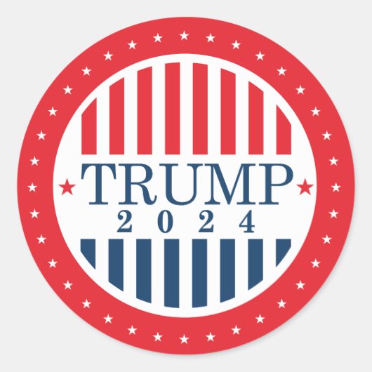 Trump 2024 runder aufkleber (Vorderseite)