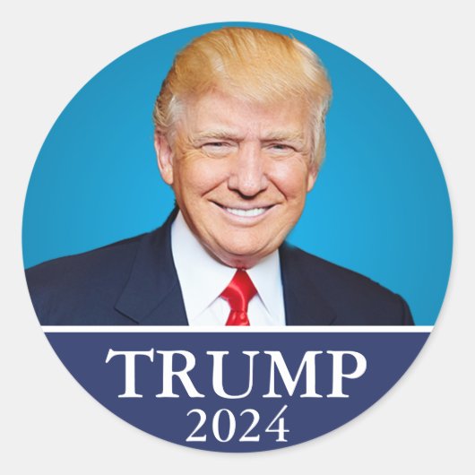 Trump 2024 runder aufkleber (Vorderseite)