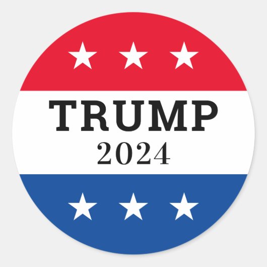 Trump 2024 runder aufkleber (Vorderseite)