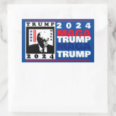 TRUMP 2024 RWB RECHTECKIGER AUFKLEBER (Tasche)