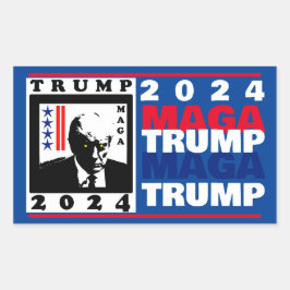 TRUMP 2024 RWB RECHTECKIGER AUFKLEBER