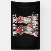 Trump 2024 schützt unsere Haustiere Katzen Hunde M Banner (Vertikal)