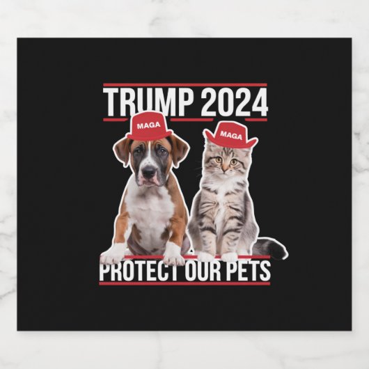 Trump 2024 schützt unsere Haustiere Katzen Hunde M Bierflaschenetikett (Einzelnes Label)
