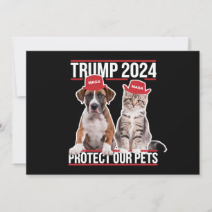 Trump 2024 Schützt unsere Haustiere Katzen Hunde M Einladung