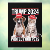 Trump 2024 schützt unsere Haustiere Katzen Hunde M Fensteraufkleber (Blatt 3)