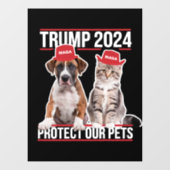 Trump 2024 schützt unsere Haustiere Katzen Hunde M Fensteraufkleber (Blatt)
