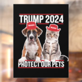 Trump 2024 schützt unsere Haustiere Katzen Hunde M Fensteraufkleber (Blatt 2)