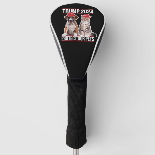 Trump 2024 schützt unsere Haustiere Katzen Hunde M Golf Headcover (Vorderseite)