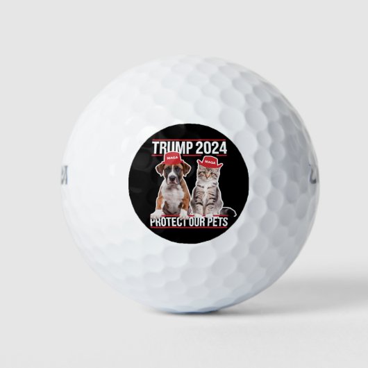 Trump 2024 schützt unsere Haustiere Katzen Hunde M Golfball (Vorderseite)