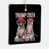 Trump 2024 schützt unsere Haustiere Katzen Hunde M Keramikornament (Rechts)