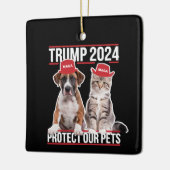 Trump 2024 schützt unsere Haustiere Katzen Hunde M Keramikornament (Links)