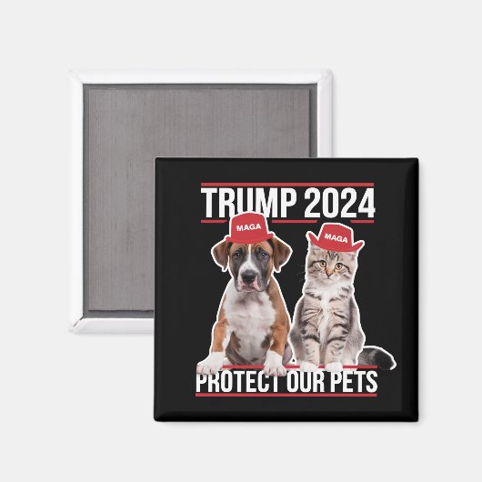 Trump 2024 schützt unsere Haustiere Katzen Hunde M Magnet (Vorderseite/Rückseite)