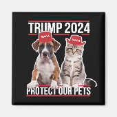 Trump 2024 schützt unsere Haustiere Katzen Hunde M Magnet (Vorne)
