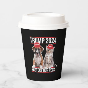 Trump 2024 Schützt unsere Haustiere Katzen Hunde M Pappbecher