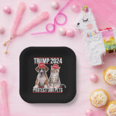 Trump 2024 schützt unsere Haustiere Katzen Hunde M Pappteller (Party)