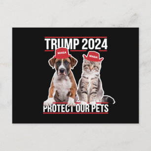 Trump 2024 schützt unsere Haustiere Katzen Hunde M Postkarte