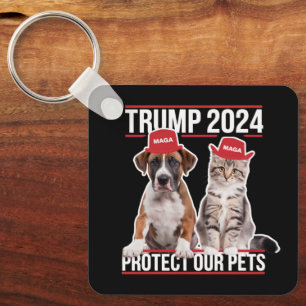 Trump 2024 schützt unsere Haustiere Katzen Hunde M Schlüsselanhänger