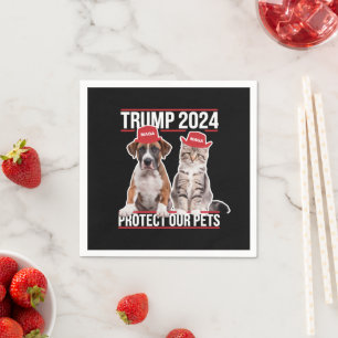 Trump 2024 Schützt unsere Haustiere Katzen Hunde M Serviette