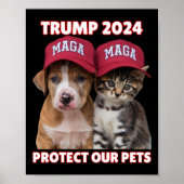 Trump 2024 schützt unsere Haustiere und isst unser Poster (Vorne)
