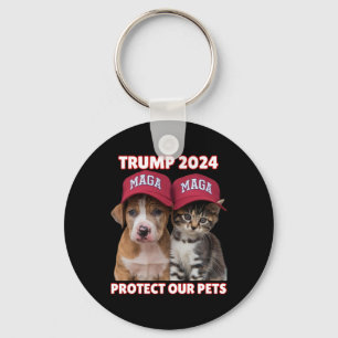 Trump 2024 schützt unsere Haustiere und isst unser Schlüsselanhänger