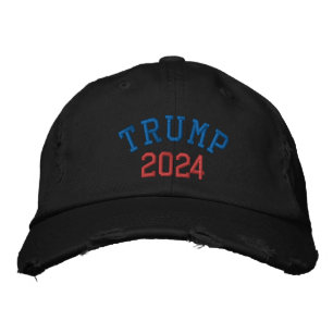 TRUMP 2024 SCHWARZE, DISTRESSIERTE GAP BESTICKTE BASEBALLKAPPE