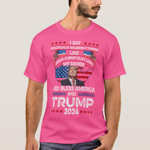 Trump 2024 Sonnengott segne Amerika Jesus Christus T-Shirt