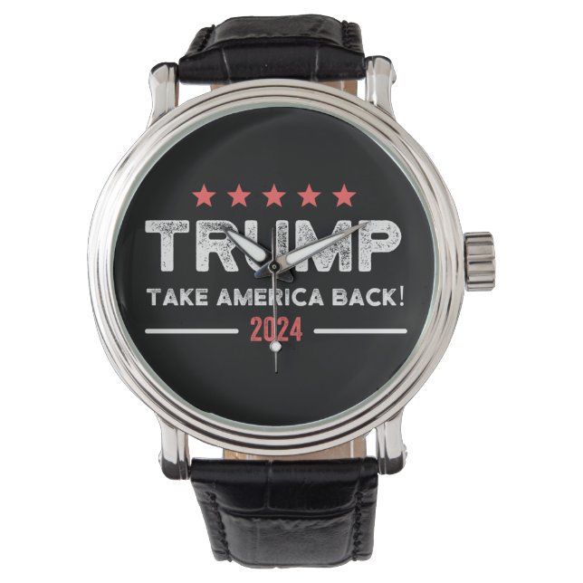 Trump 2024 Take America Back Armbanduhr (Vorderseite)