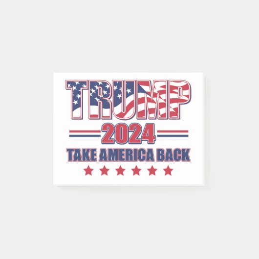 Trump-2024-Take-America-Back Post-it Klebezettel (Vorderseite)