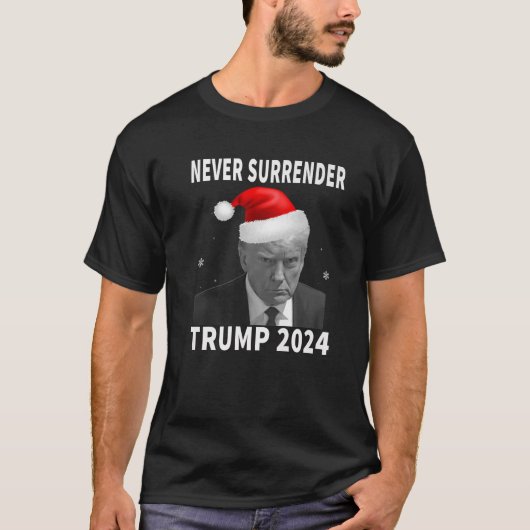 Trump 2024 Tasse Shot Niemals übergeben Funny Pro T-Shirt (Vorderseite)